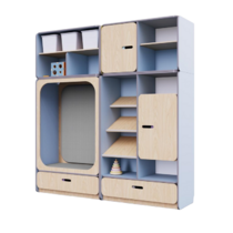 Детская стенка с местом для хранения и прямоугольной зоной отдыха из коллекции «НЕГА» (цвет голубой) - «globural.ru» - Тольятти