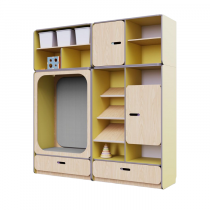 Детская стенка с местом для хранения и прямоугольной зоной отдыха из коллекции «НЕГА» (цвет желтый) - «globural.ru» - Тольятти