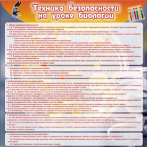 Стенд "Техника безопасности на уроках биологии" (вариант 1) - «globural.ru» - Тольятти