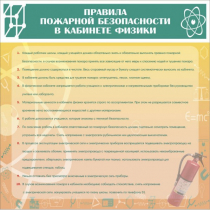 Стенд "Правила пожарной безопасности в кабинете физики" - «globural.ru» - Тольятти