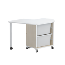 Стол детский левый Робик 002 (дуб молочный/белый) - «globural.ru» - Тольятти