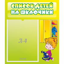 Стенд "Список детей на шкафчики" №5 - «globural.ru» - Тольятти