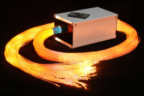 Пучок фибероптических волокон с боковым точечным свечением «Звёздный дождь» 100х2 м в комплекте с источником света - «globural.ru» - Тольятти