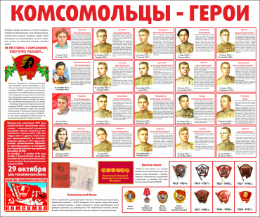 Тематический стенд "Комсомольцы-герои" - «globural.ru» - Тольятти